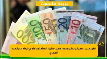 تطور جديد.. سعر اليورو اليوم يحدد مصير استيراد السلع مفاجأة في قيمته أمام الجنيه المصري 1